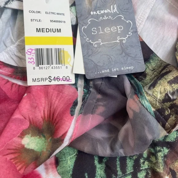 One world sleep medium butterfly maxi silky Cami straps loungewear NWT - Picture 5 of 7